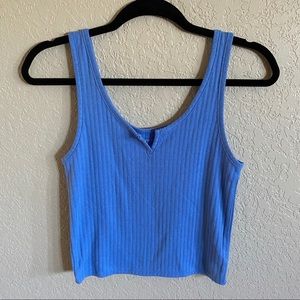 V-neck ribbed tank